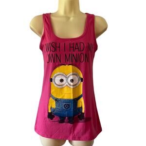 Despicable Me Pink Minion Tank Top Size Medium Juniors Colorful Fun Summer